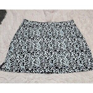 Tranquility Floral Black Stretch Athletic Skort Skirt Size Large